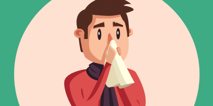 image of a man with the cold or the flu