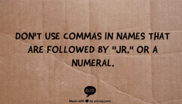Comma before jr.
