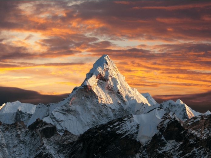 In the shadow of the mountain