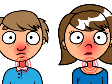 a man and woman with sore throats