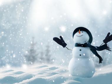 An image of a snowman in a field to illustrate the concept of Eskimo words for snow.