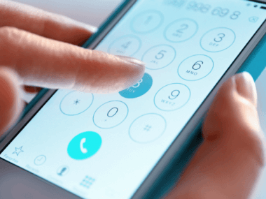 picture of person entering a memorized phone number