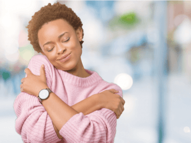 woman being kind to herself