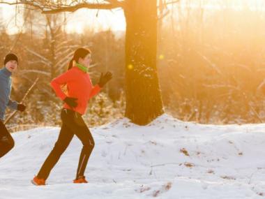 people exercising in the cold of winter