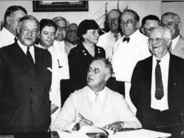 FDR signing bill 