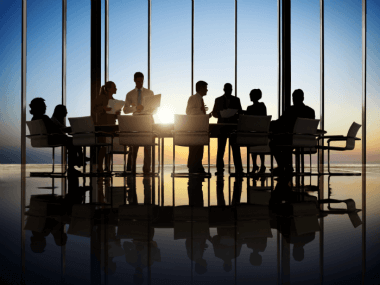 image of meeting with sun in background