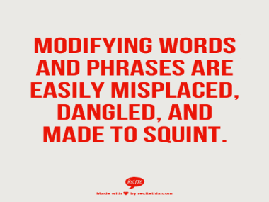 misplaced modifiers