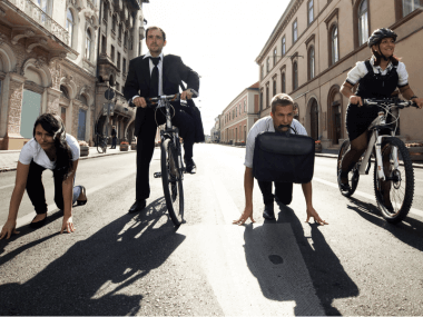 Photo of some active business people