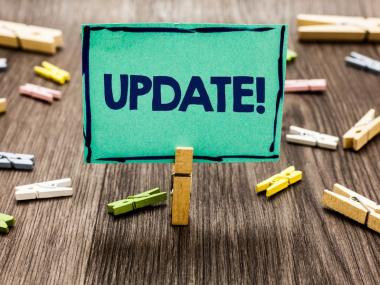 An update sign