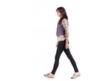 A woman walking after completed their meal