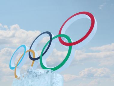 Olympic rings symbolizing the Winter Olympics