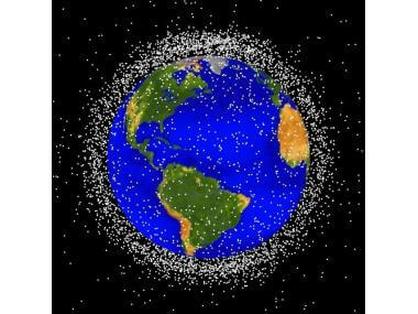 Distribution of space debris tracked by NASA
