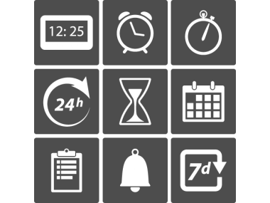 A collection of time management tools displayed on a screen