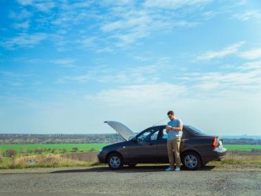 A car stranded by the wayside