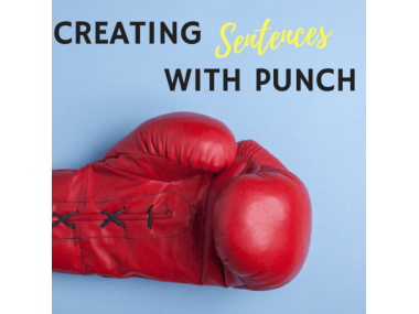 boxing glove to illustrate creating sentences with punch