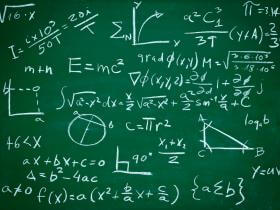 Math Formulas written on blackboard