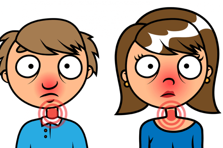 a man and woman with sore throats
