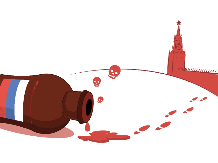 image of poison bottle leading back to the kremlin