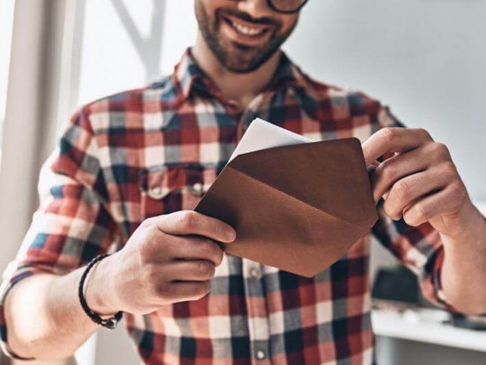 a man with an invitation--or an invite