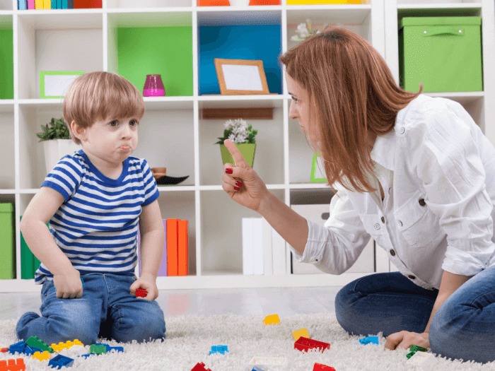 image of a mother scolding and disciplining her child
