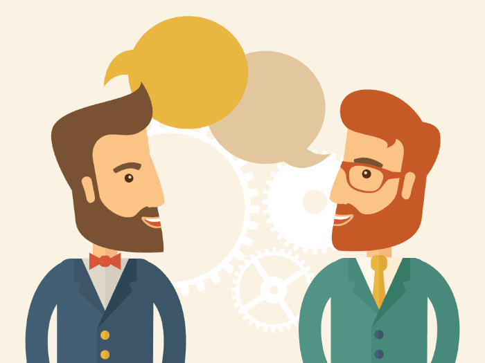 two people engaged in a process conversation