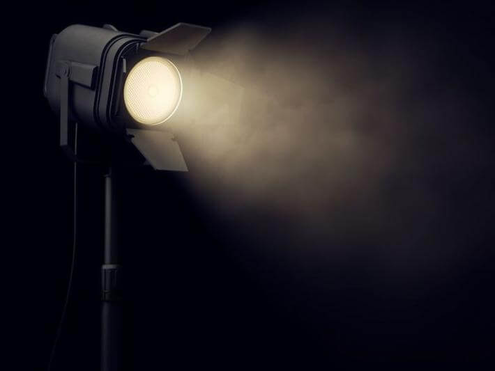 A theater light (no longer a limelight)