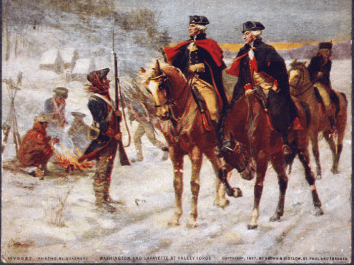 Washington and Lafayette at Valley Forge