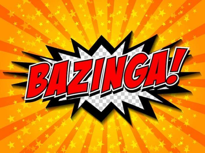 Bazinga! One of the words invented for The Big Bang Theory