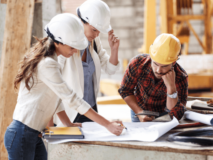 working on construction site