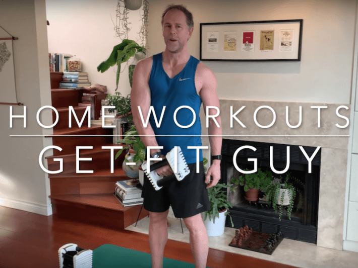 Photo of Brock working out at home