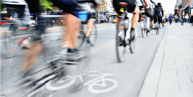 Photo of cyclists commuting to work