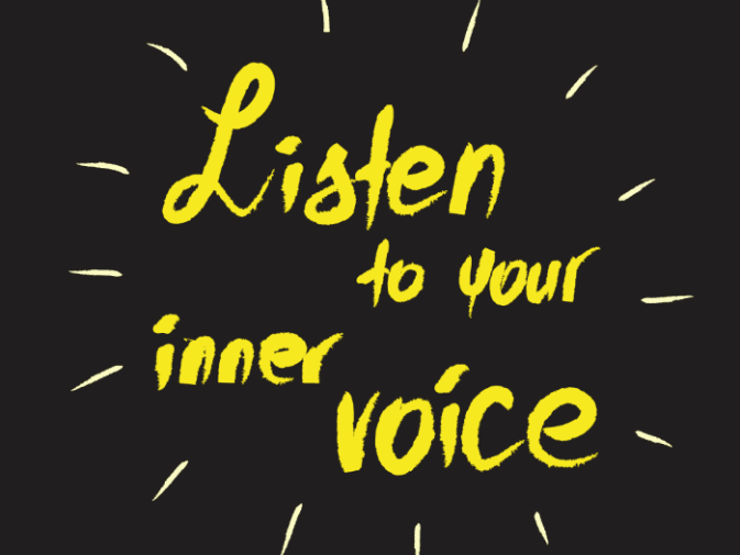image of text 'listen to your inner voice'