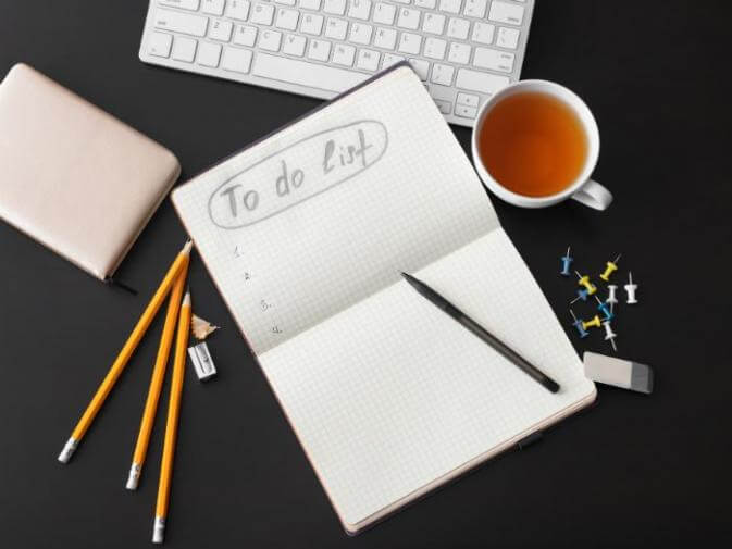 image of a to do list on a desk