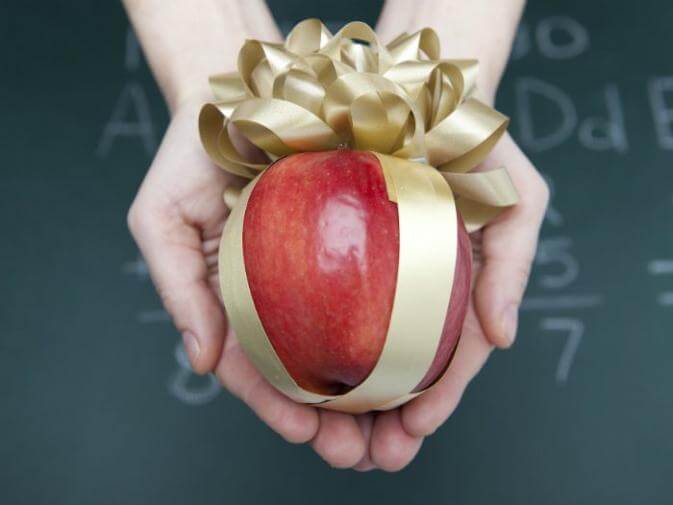 image of an apple as a teacher's present