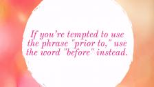 before versus prior to
