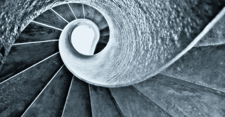monotone spiral staircase showing golden ratio