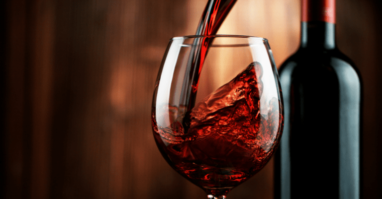 wine being poured into a glass