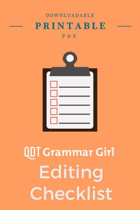 Picture of Grammar Girl Editing Checklist