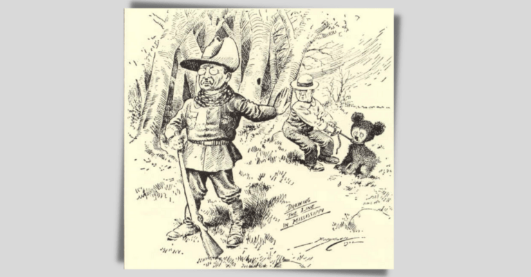 Teddy bear Theodore Roosevelt cartoon