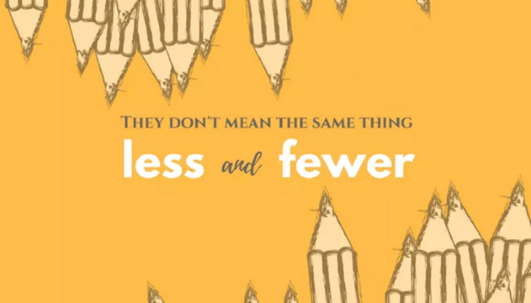 Graphic with pencils and says less and fewer
