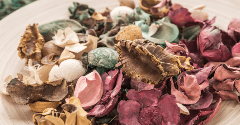 Potpourri in a bowl on a table