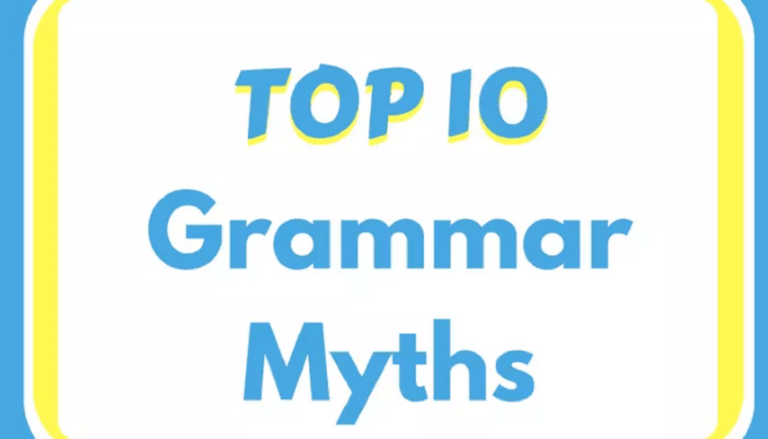Text that says "Top 10 grammar myths"