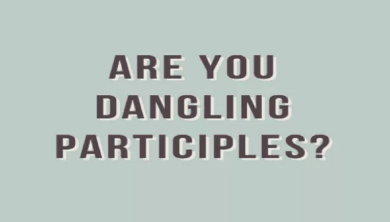 Slide that says Are You Dangling Participles?