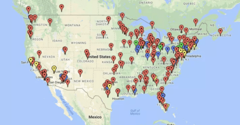 US map showing where they say call in sick versus call out sick