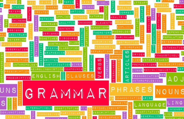 Different words that deal with grammar