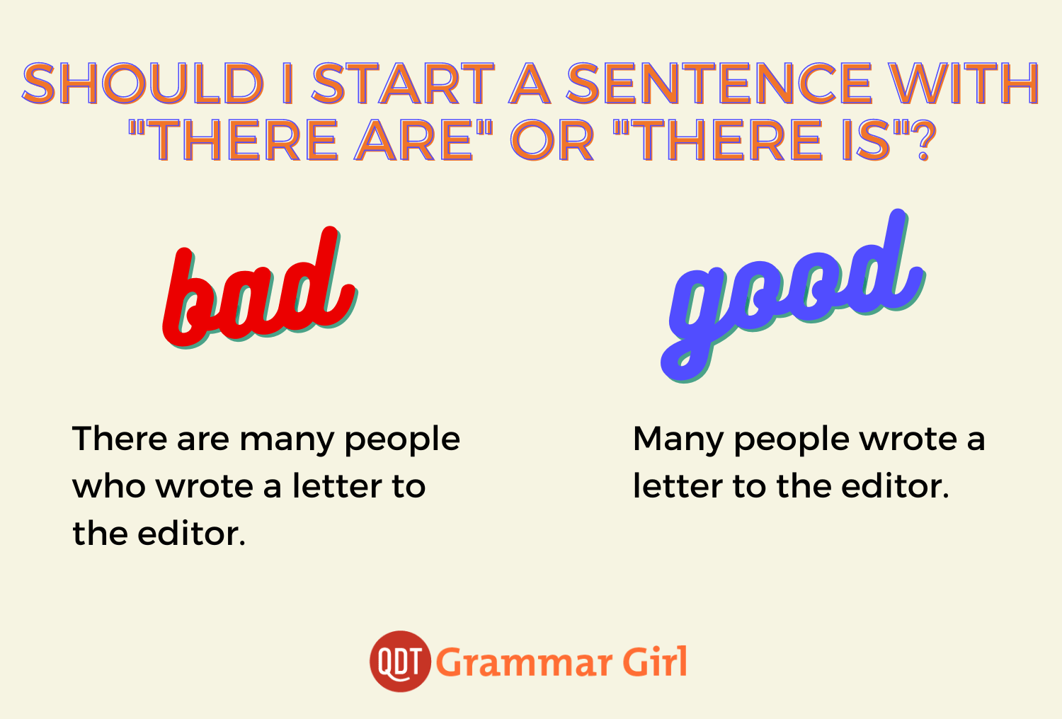 Expletive Sentences: Should You Start with 'There Is' or 'There Are'? -  Quick and Dirty Tips
