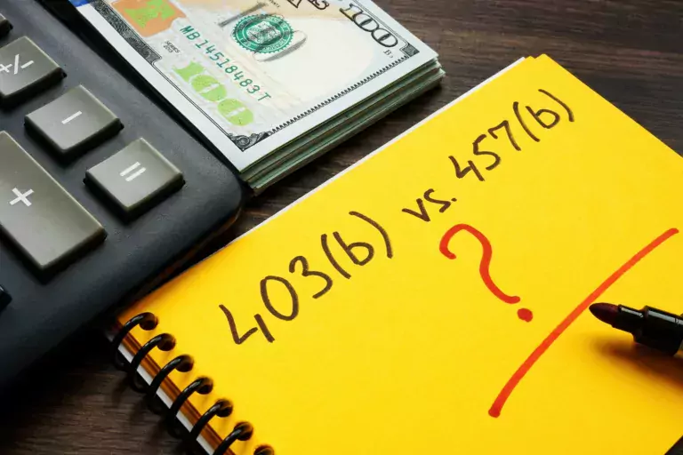 Yellow notepad that says "403b vs 457b." Can you have two retirement accounts?