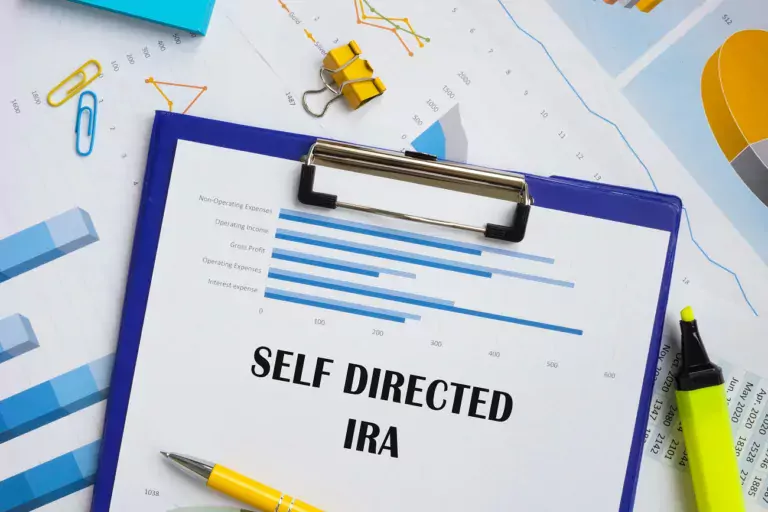 Financial concept about Self Directed IRA with phrase on the page.
