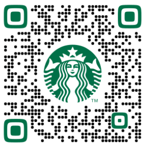 QR code with starbucks logo in the middle