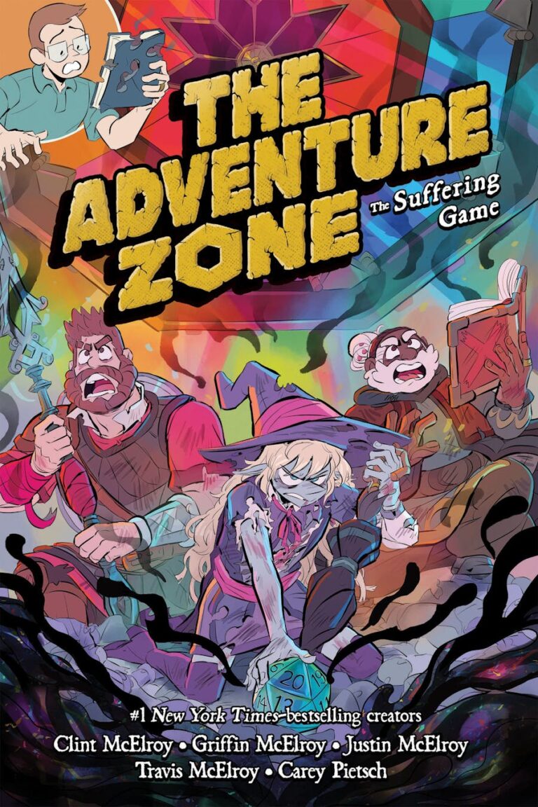 Colorful book jacket with the title "The Adventure Zone"